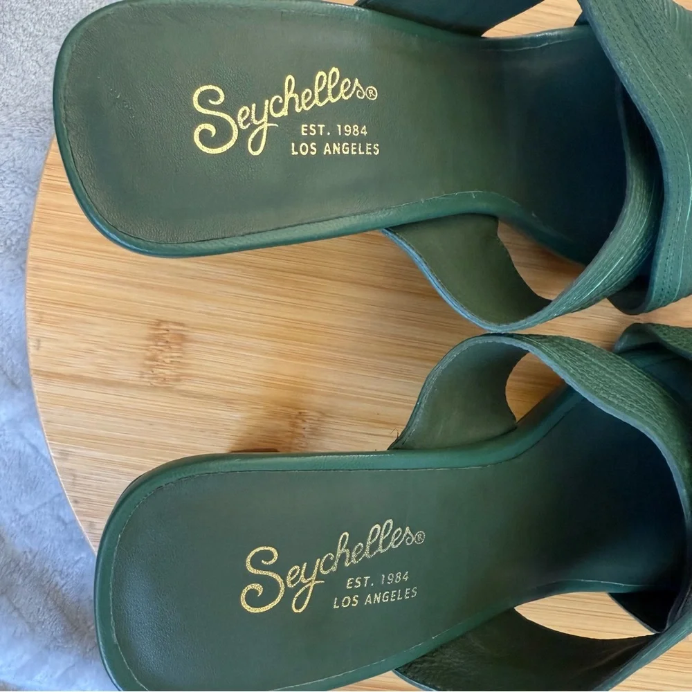 Seychelles Fleet Green Leather Heels Women’s Size 9 - Picture 6 of 9
